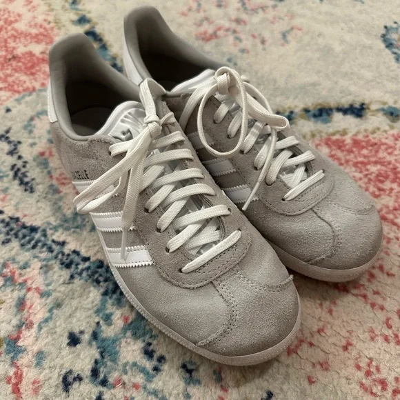 Adidas Gazelle Suede Sneakers in Gray and White - Picture 7 of 10